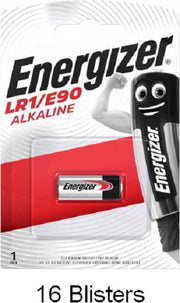 16 stuks (16 blisters a 1 stuk) Energizer Alkaline batterij E90/LR1 1.5V