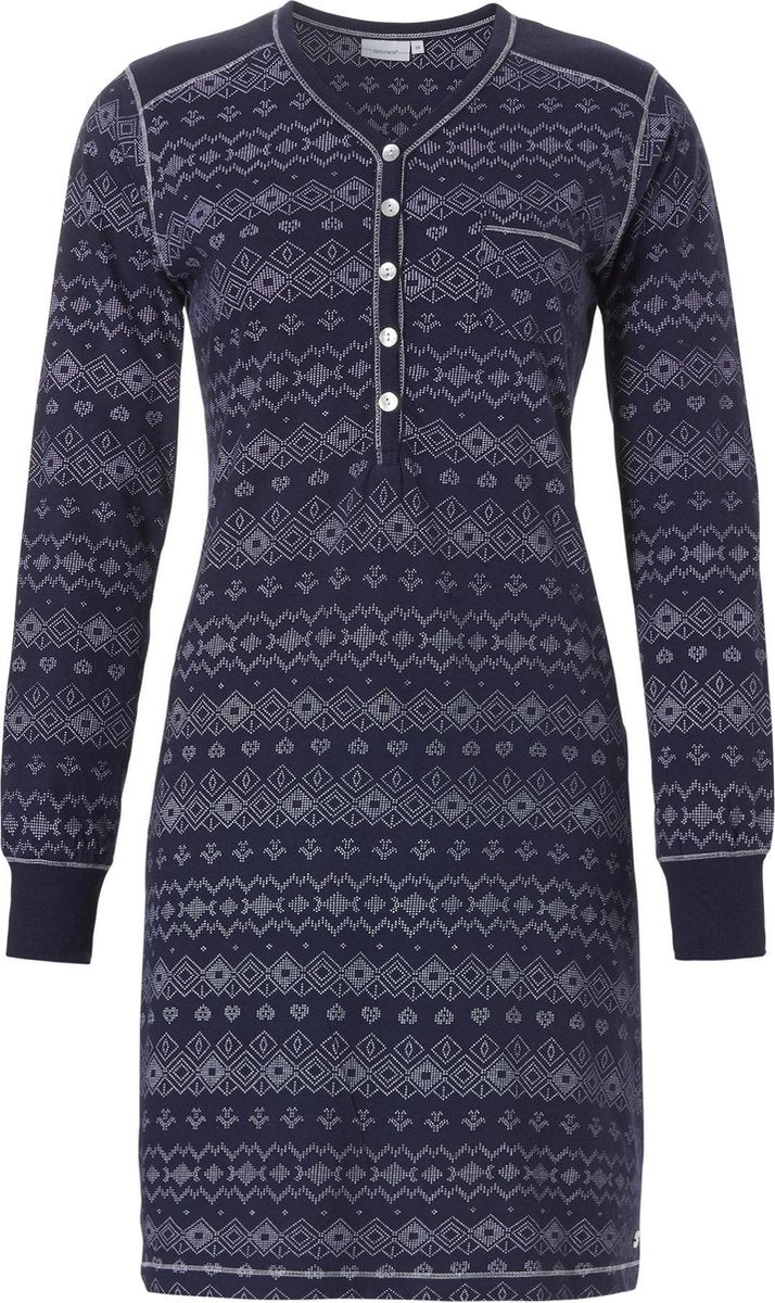 Pastunette – Elegance – Nachtkleed – 10182-190-4 – Navy Print - 38