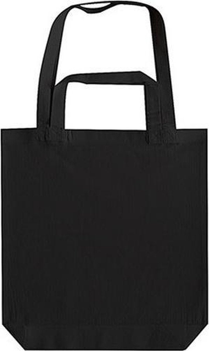 Zwarte shopper met dubbel hengsel 38 x 42 cm