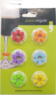 Point-Virgule - 6 Glasmarkers 'bloem'