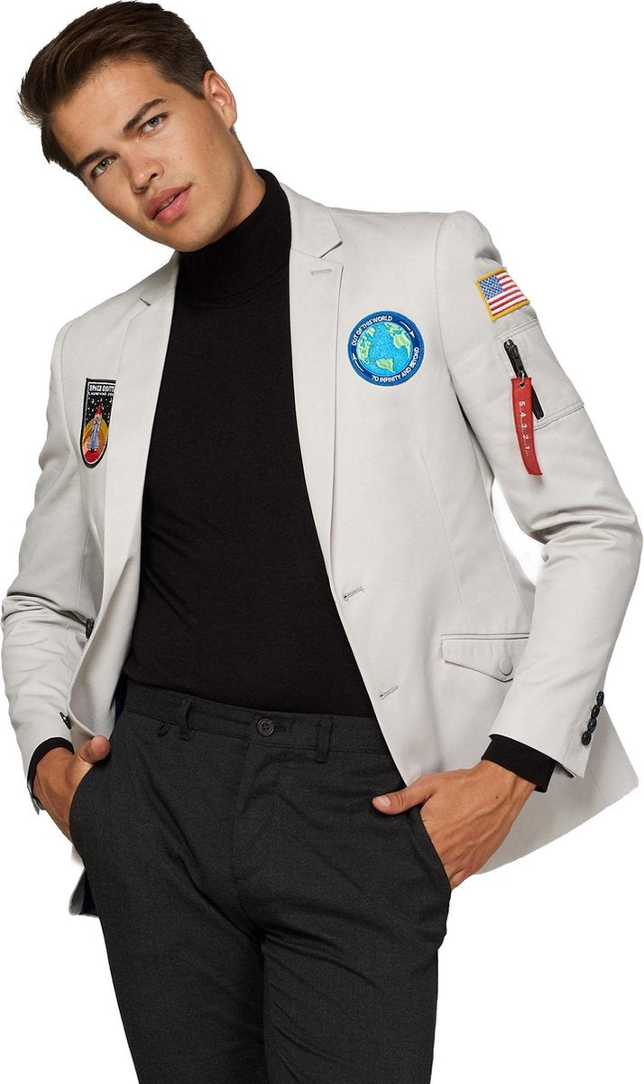 OppoSuits Deluxe Outer Space - Astronaut  - Heren Blazer - Casual - Space Grey - Maat EU 50