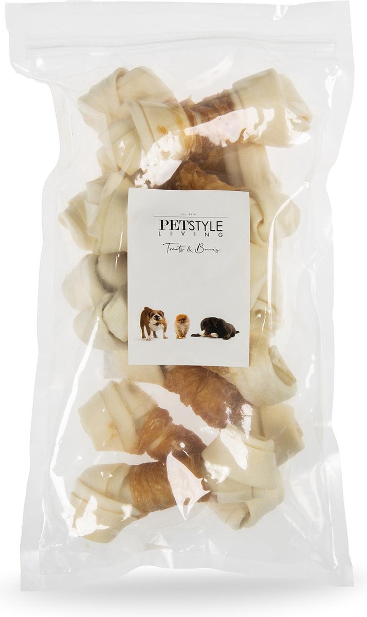 Petstyleliving - Wit geknoopt bot met kip 12