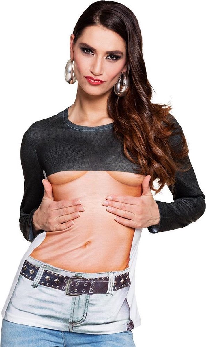 Boland Fotorealistisch Shirt Crop Top Dames Polyester S