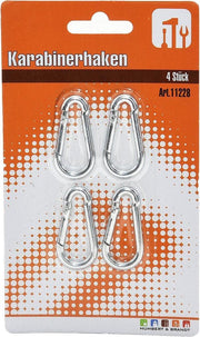 4x stuks karabijnhaak / karabijnhaken 4 cm - snaphooks/ carabiners