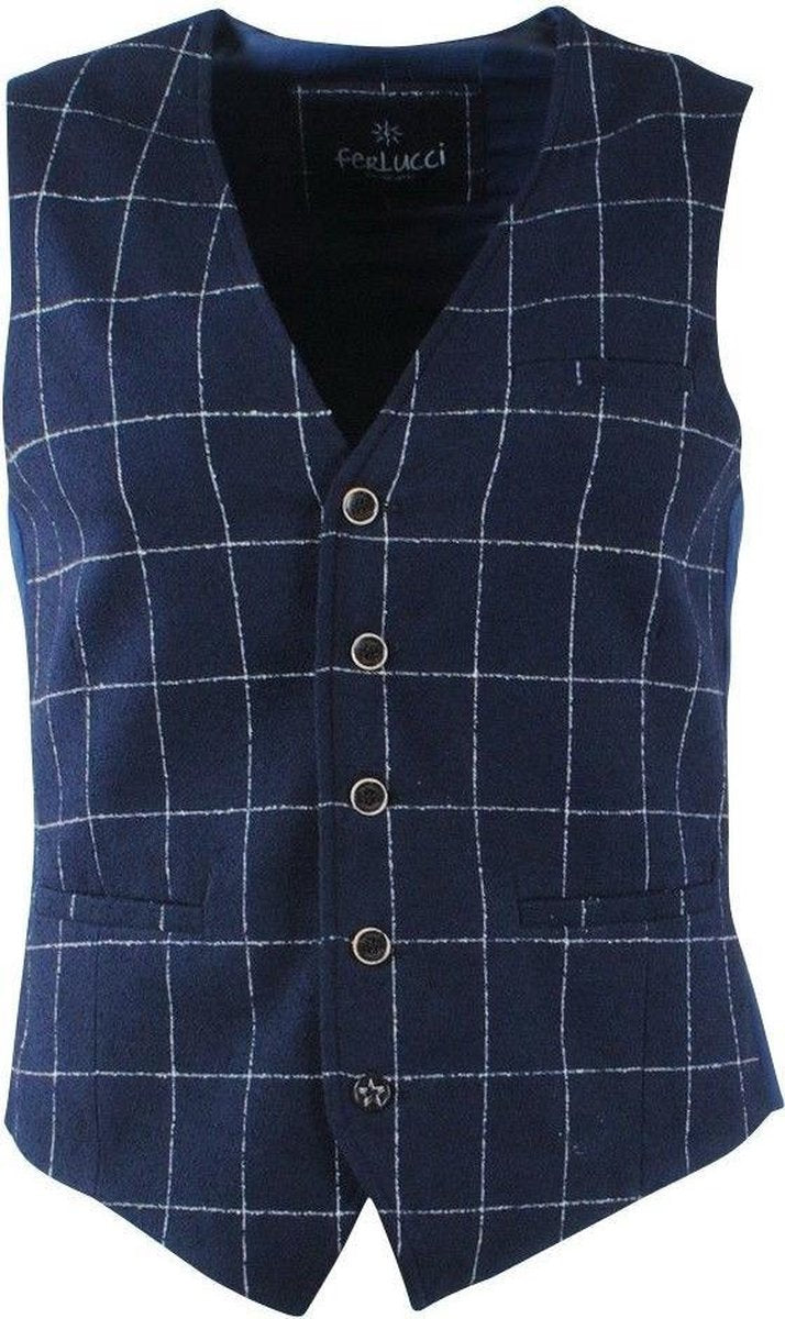 Ferlucci - Heren Gilet - Geblokt - Mauro - Navy