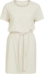 Vianika S/s Belt Dress 14064132 Super Light Natural Melan