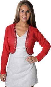 Bolero - met plastic stenen - 2 rijen - rood - osfa