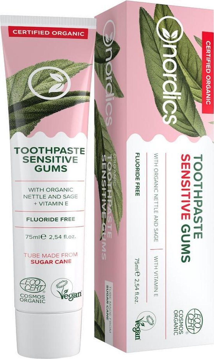 Nordics Tandpasta Bio Sensitive Gums Vegan 75 Ml Wit