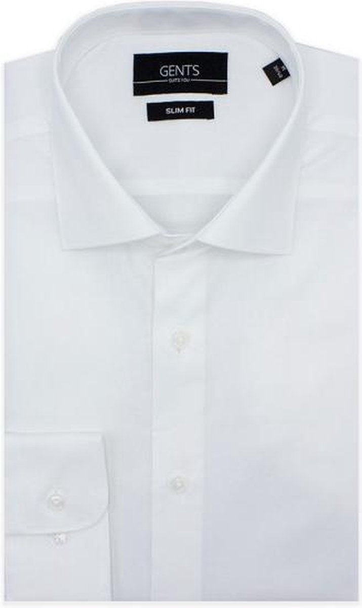 GENTS |  Overhemd Heren Volwassenen | Slim Fit | patroon wit 0562 Maat XL7 43/44 | Extra Lange Mouwen