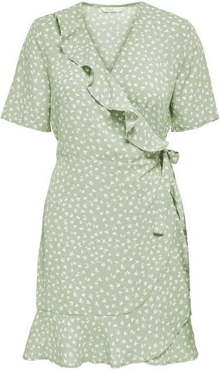 Korte Jurk Only Groen dessin - maat XL