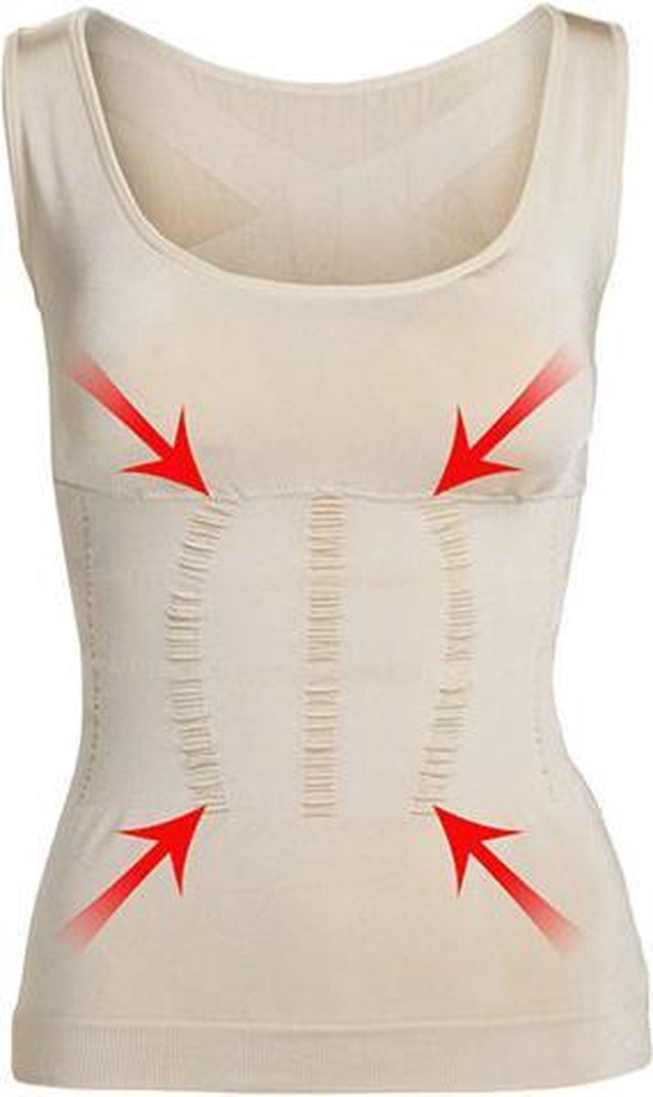 Corrigerend ondergoed dames - Hemd - Beige - Maat L