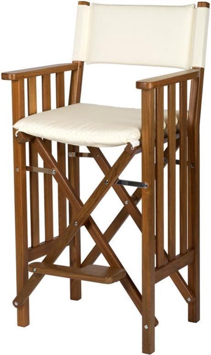 Stuurstoel II Hoog Teak Premium met Crème kussenset