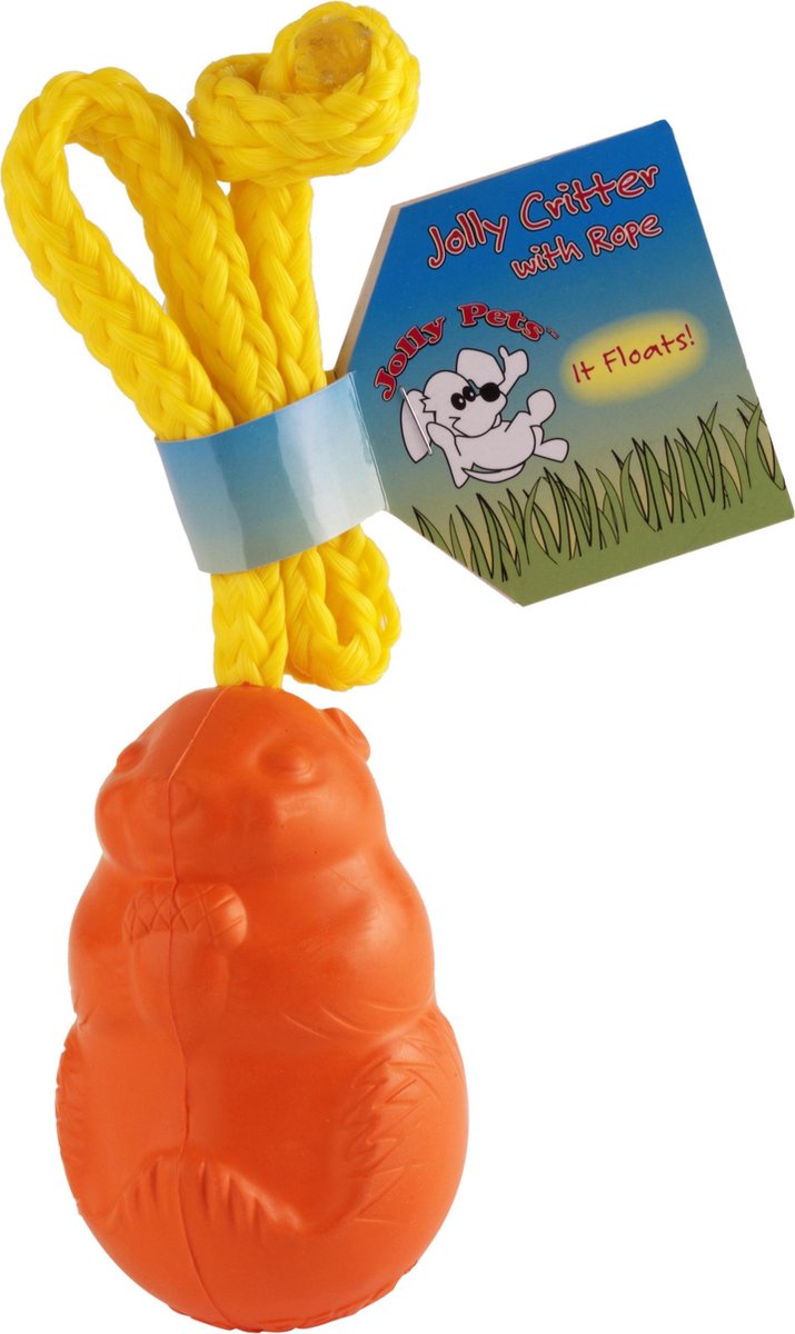 Jolly Critter Squirrel - 11 cm - met touw