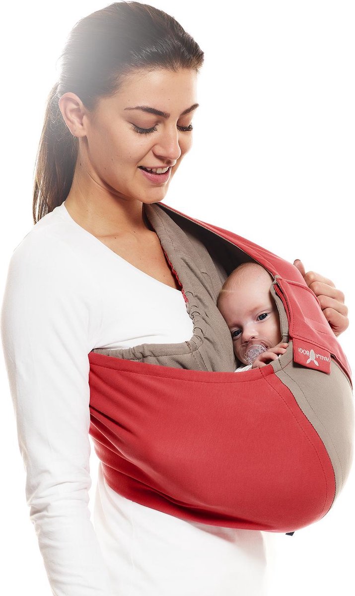 Wallaboo draagdoek Connection – veilige ergonomische buikdrager met klitteband - 3 draagposities - one size fits all - gemakkelijk in gebruik - elastisch katoen - vanaf 3