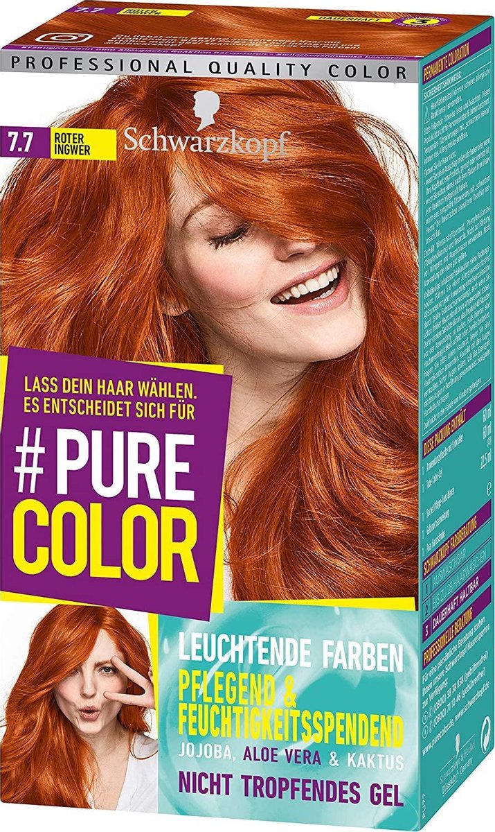 Schwarzkopf PURE COLOR Permanent Gel Coloration No.7.7 GINGER TEMPTATION