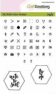 CraftEmotions stempel A6 - Bullet Journal - tekens 5 Millimeter