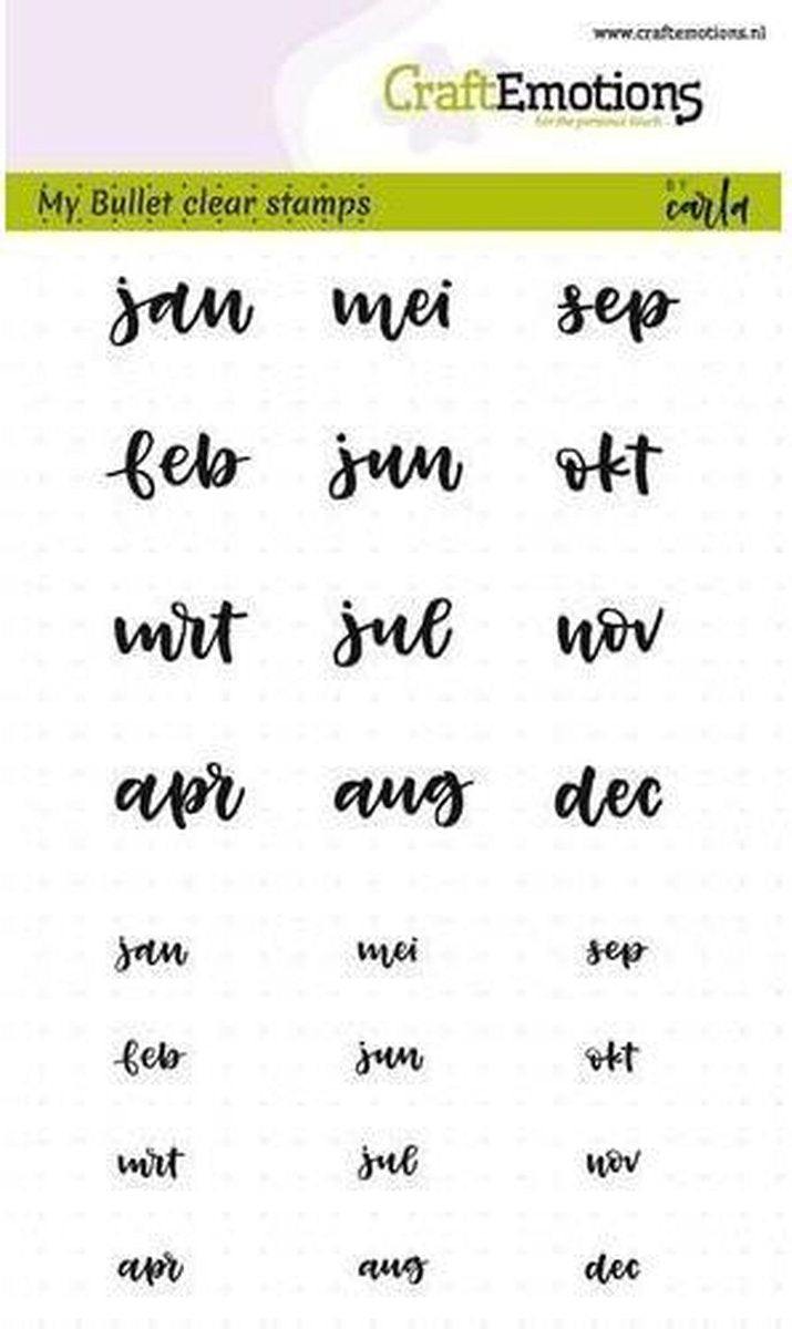 CraftEmotions stempel A6 - Bullet Journal - maanden 5-10 Millimeter (Nederlands)