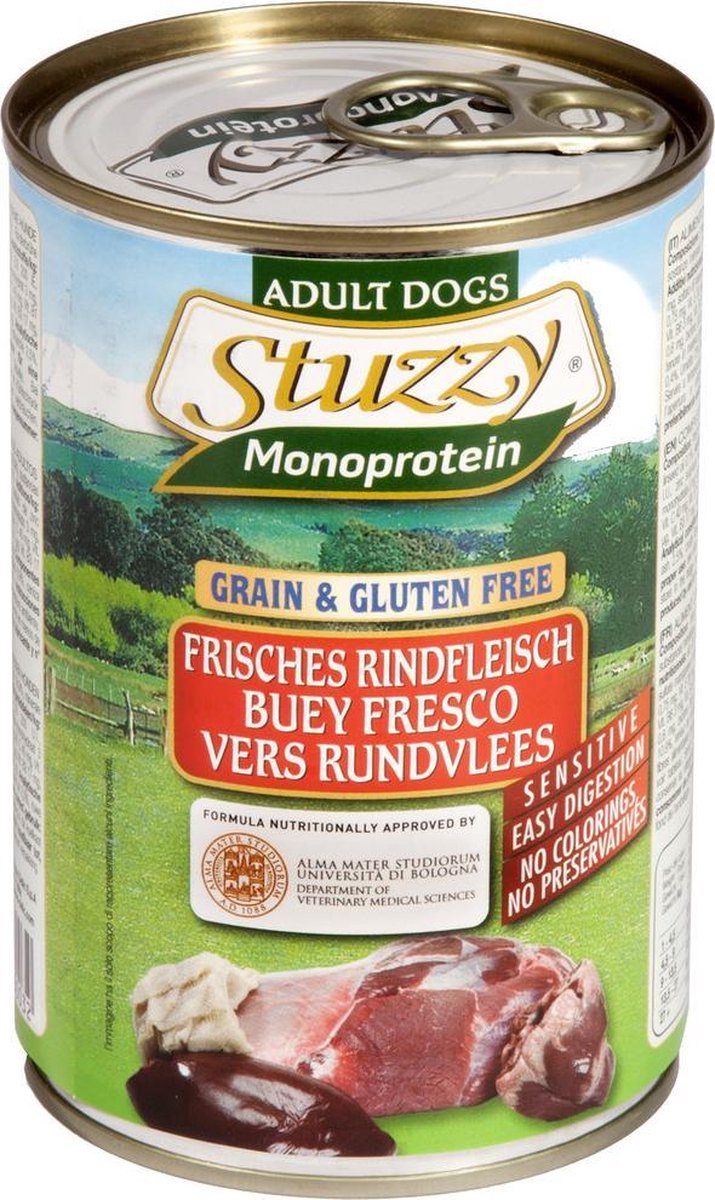 Stuzzy Monoproteïn Rund - Hond - Natvoer - Volledig voer - 6 x 400 gr