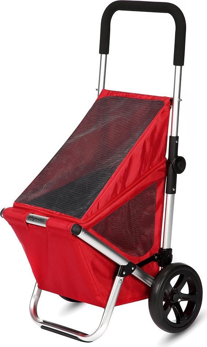 Playmarket Boodschappentrolley Go Fun rood 2 wielen - 48 L inhoud - Af te dekken