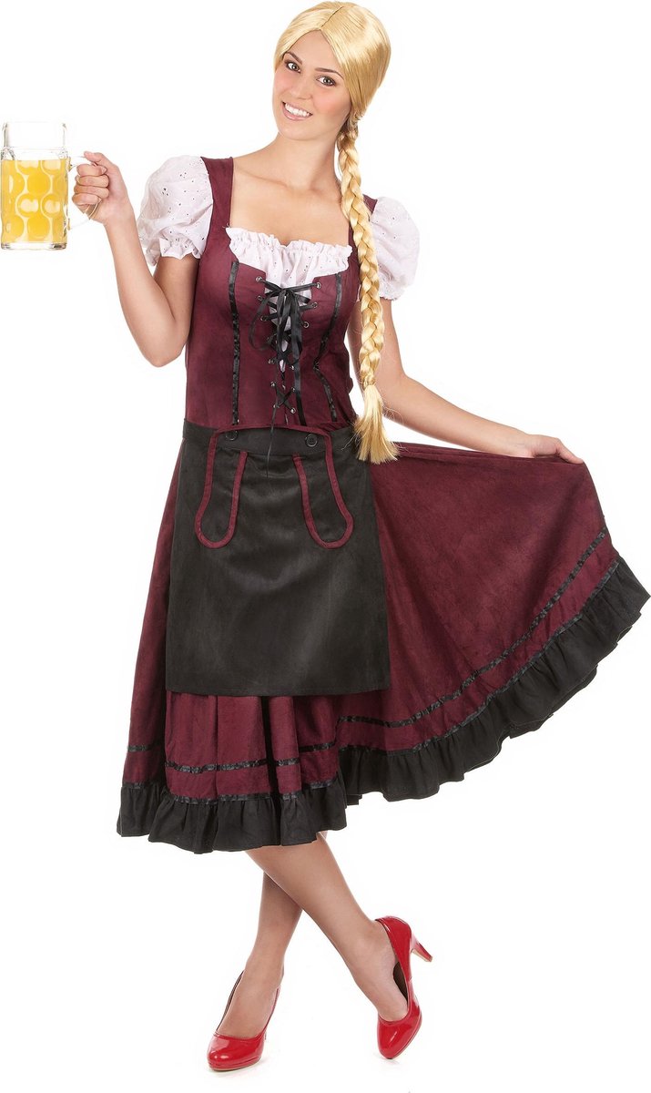 Bordeaux Beierse kostuum voor vrouwen  - Verkleedkleding - Large