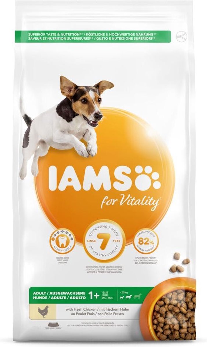 3x Iams Dog Adult Small - Medium Kip 3 kg