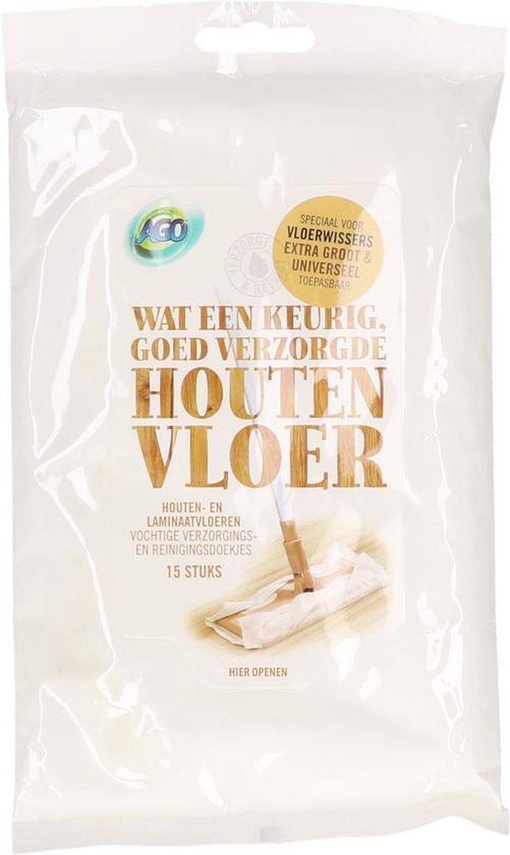 Ago vochtige houten en laminaatvloer verzorging | Reinigingsdoekjes | Vloer verzorging | Vloer onderhoud | Geschikt voor vloertrekker van Swiffer | Parketreiniger