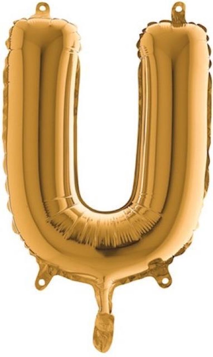 Grabo balloon - Folieballon - letter U - goud - 35cm