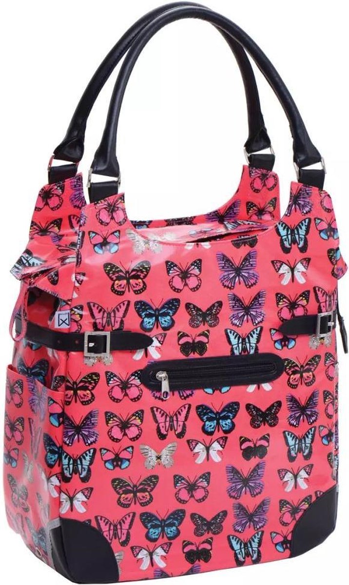 Willex Shopper Enkele Fietstas - 16 liter - Fuchsia Butterfly