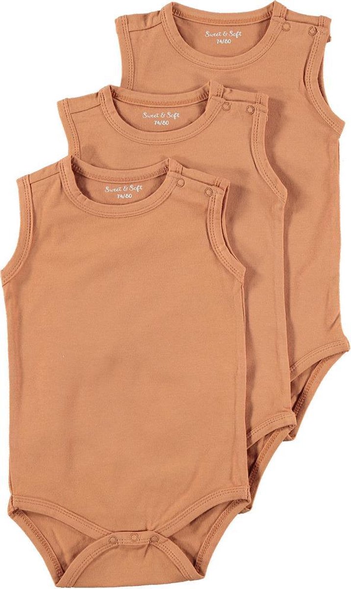 Zeeman romper biologisch katoen - maat 50/56 - bruin - 3 stuks