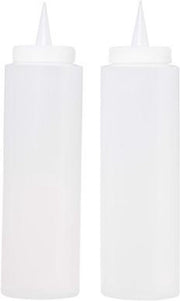 (2 stuks) Doseerfles - Knijpfles - Sausfles - Beslagfles - Garneerfles - Beslagspuit - 400ml - Transparant