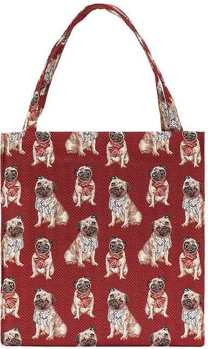 Signare - Boodschappentas groot - Gobelin - Pug ( Mopshond )