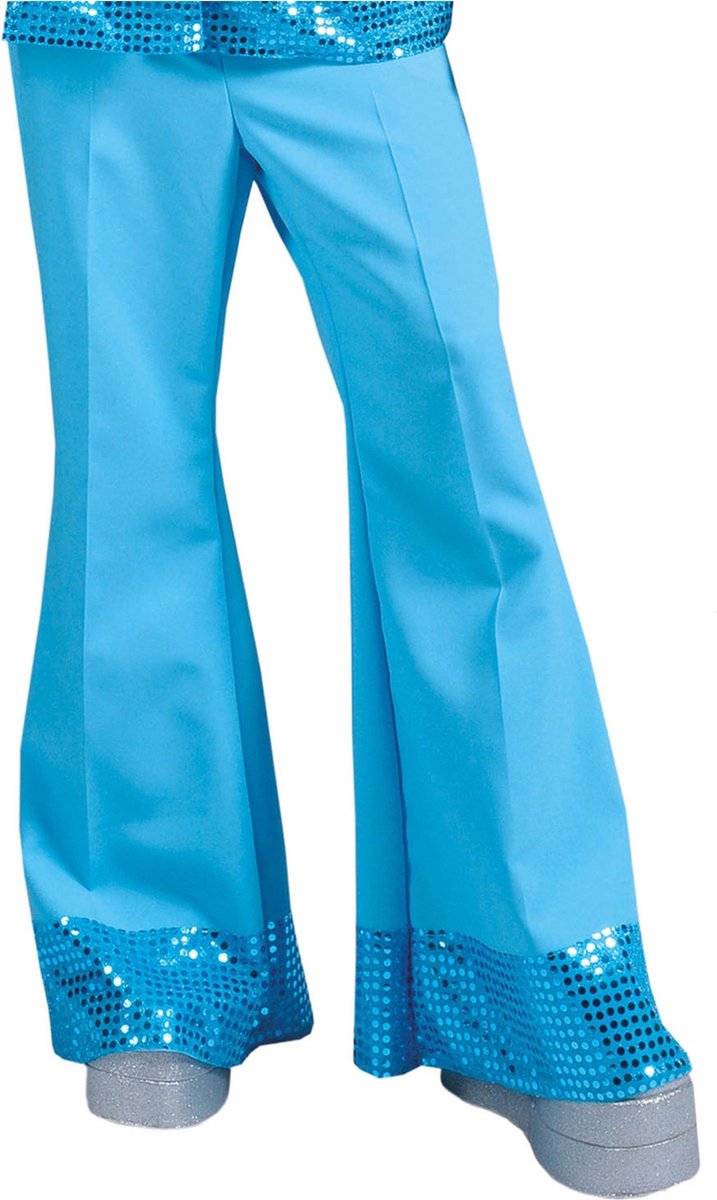 ESPA - Blauwe disco broek voor mannen - Large - Volwassenen kostuums