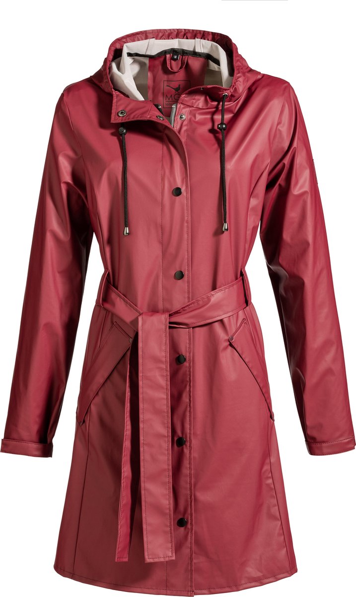 MGO Classic Raincoat Bordeaux - Lange regenjas dames - Maat S