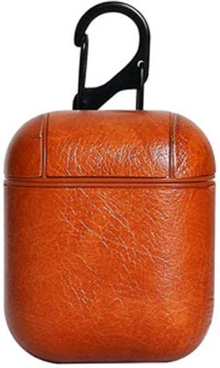 Airpods Leren Case Cover - Hoesje voor Apple Airpods Leer - Licht Bruin