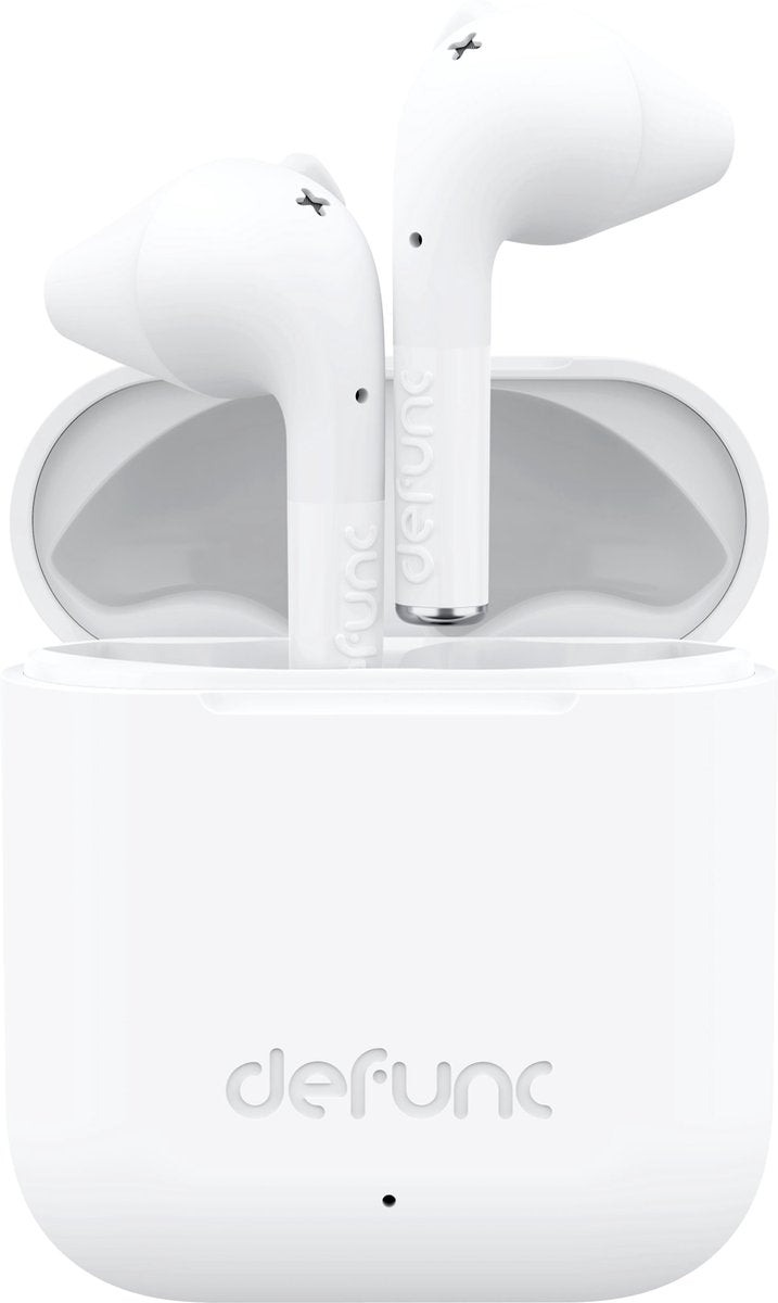 Defunc True Go Slim oordopjes draadloos In-ear Bluetooth oortjes earbuds WIT Sport draadloze oplaadcase