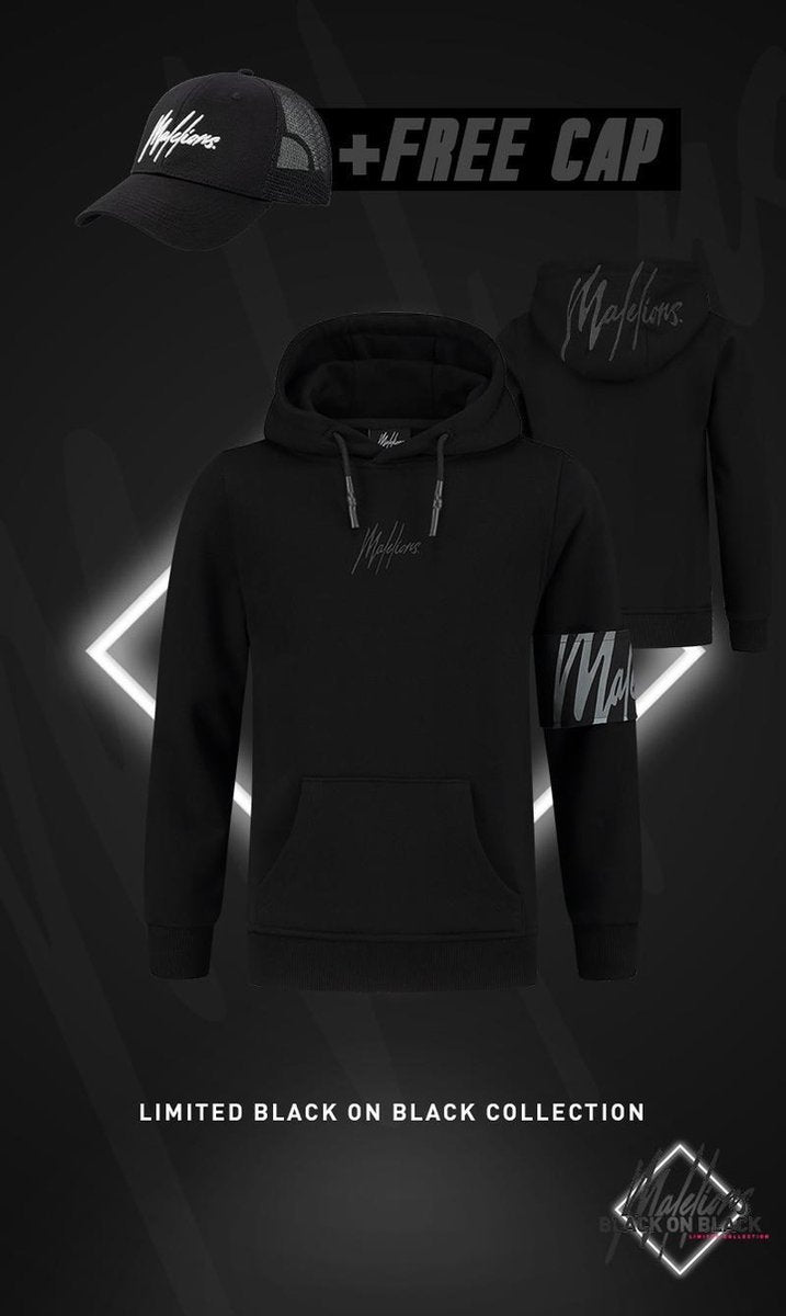 Malelions Junior Captain Hoodie - Black/Black  - 2 | 92