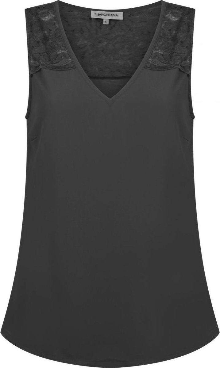 Tramontana Top Chiffon Lace Mix Black - S