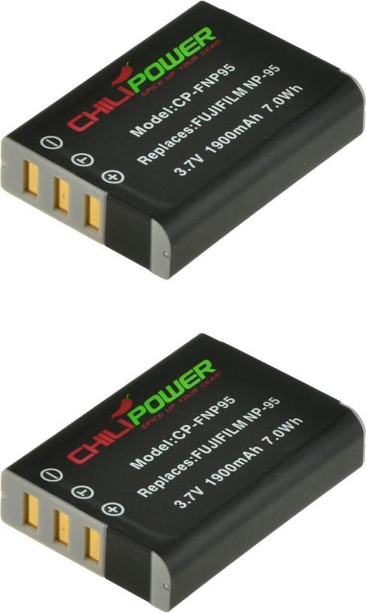 ChiliPower Fuji NP-95 camera batterij - 2 stuks verpakking