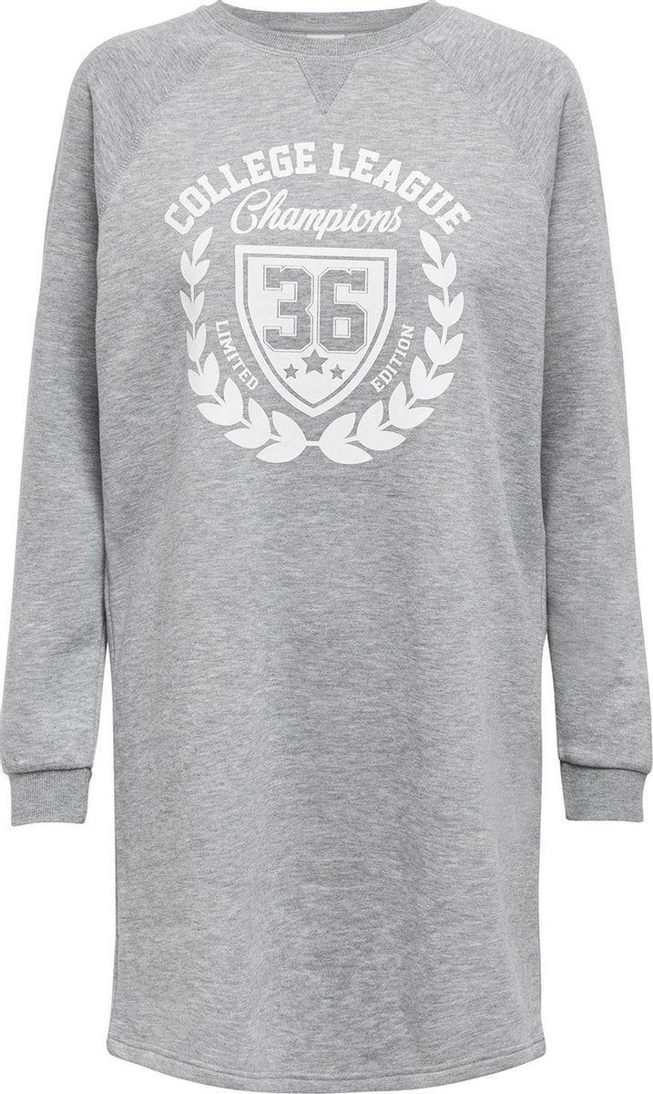 Jdyvenus L/s Print Sweat Dress Jrs 15225630 Light Grey Melange/college