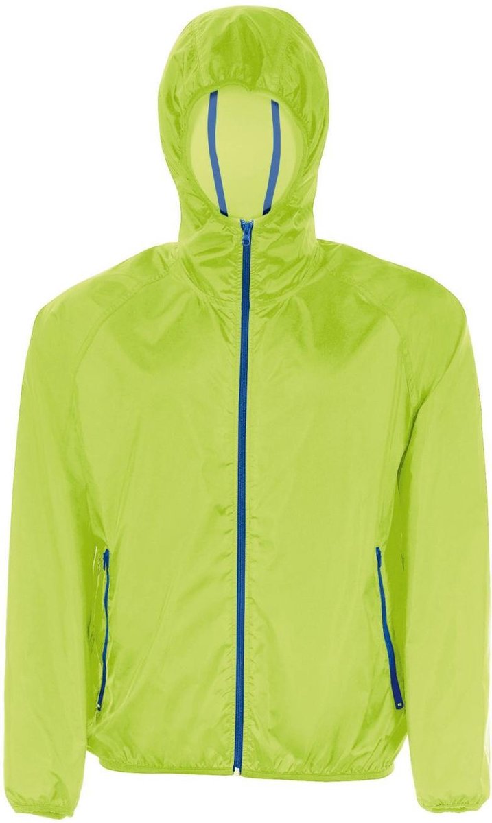 SOLS Unisex Shore Water Resistant Packaway Windbreaker Jacket (Neon Groen)