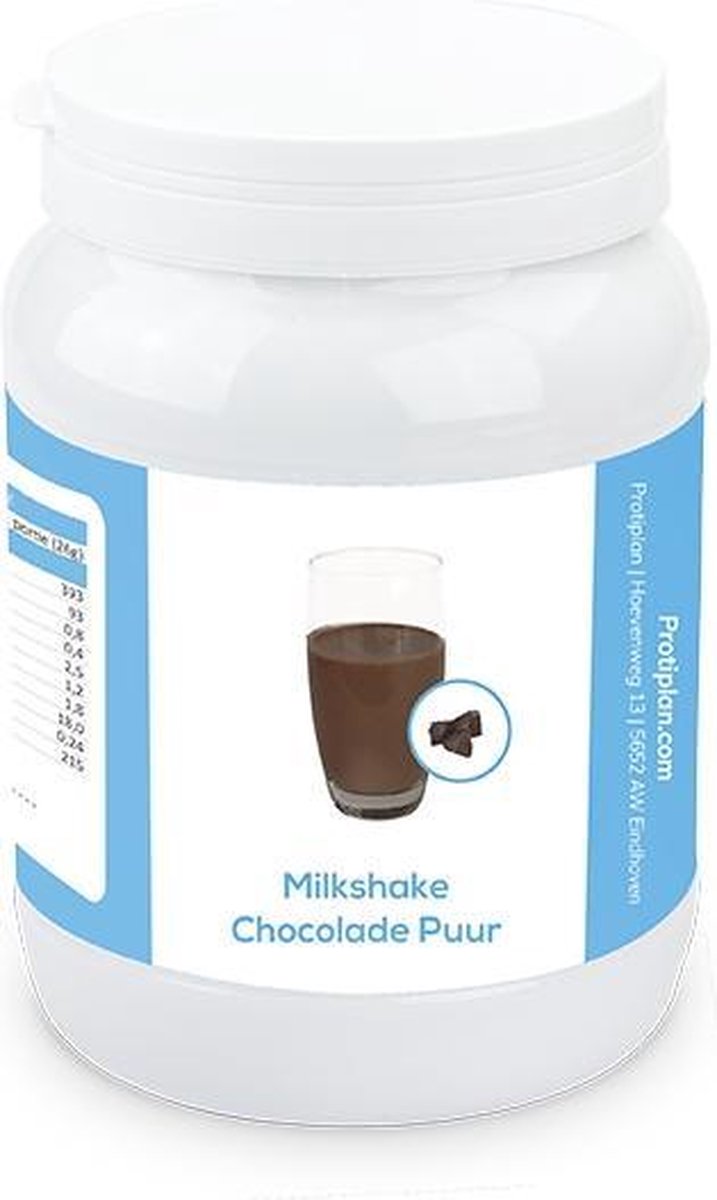 Protiplan | Voordeelpot Milkshake Chocolade Puur | 1 x 450 gram | Eiwitpoeder | Proteine shake | Past in een koolhydraatarme levensstijl