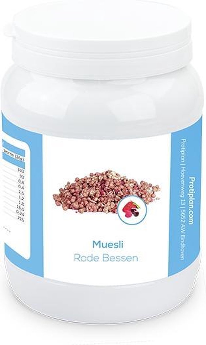 Protiplan | Voordeelpot Muesli Rode Bessen | 1 x 450 gram | Perfect voor een koolhydraatarm ontbijt of lunch
