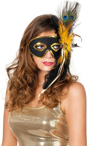 Venitiaans masker zwart/goud
