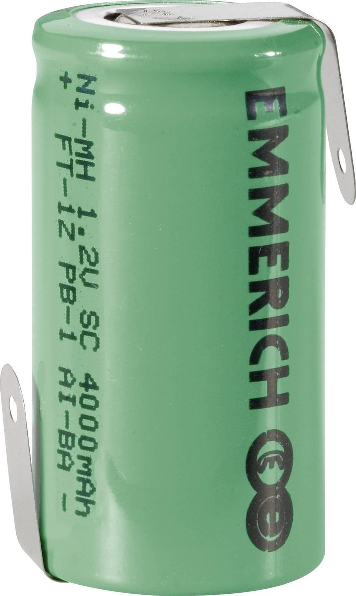 Emmerich SUB C ZLF Speciale oplaadbare batterij Sub-C Z-soldeerlip NiMH 1.2 V 4000 mAh