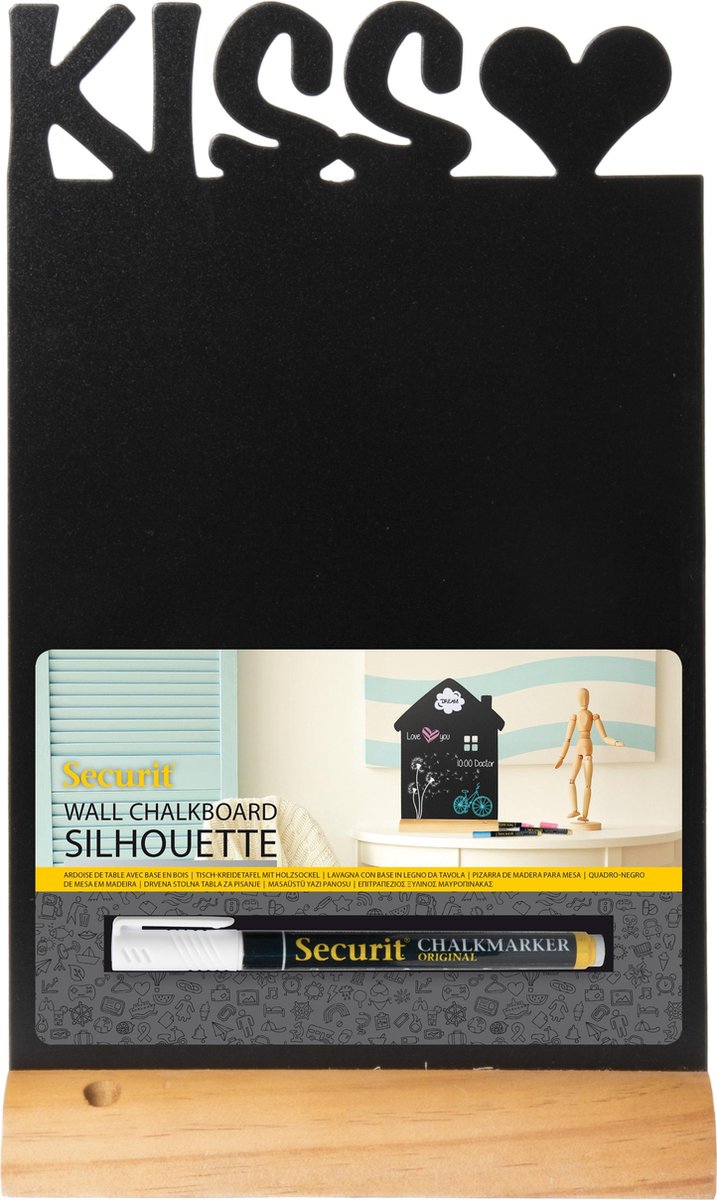 Securit® Silhouette kiss chalkboard