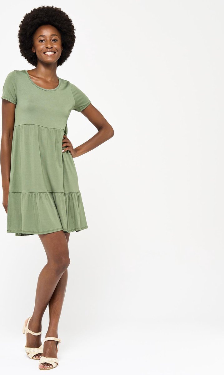 Jersey babydoll jurkje - Khaki