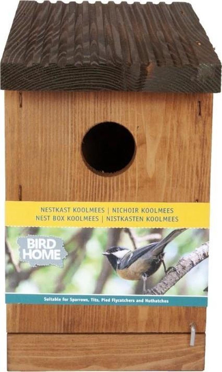 Nestkast koolmees met uitschuifbare bodem - set van 4 stuks