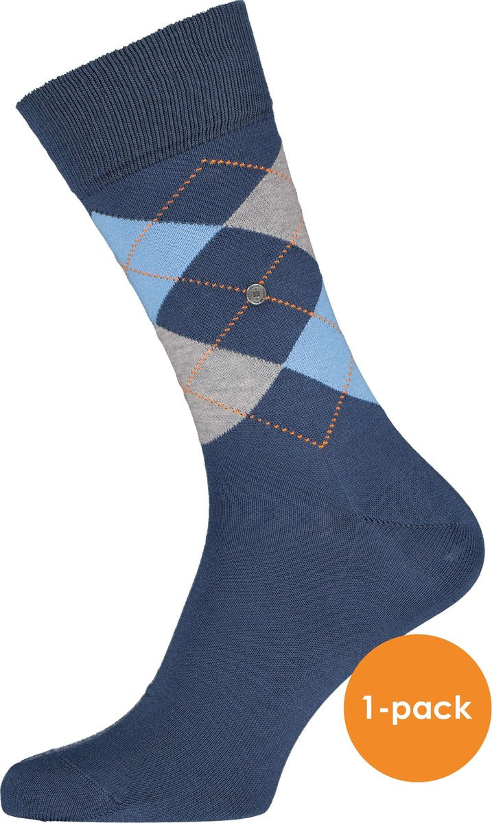 Burlington herensokken katoen (Manchester) - Blauw -  Maat 40-46