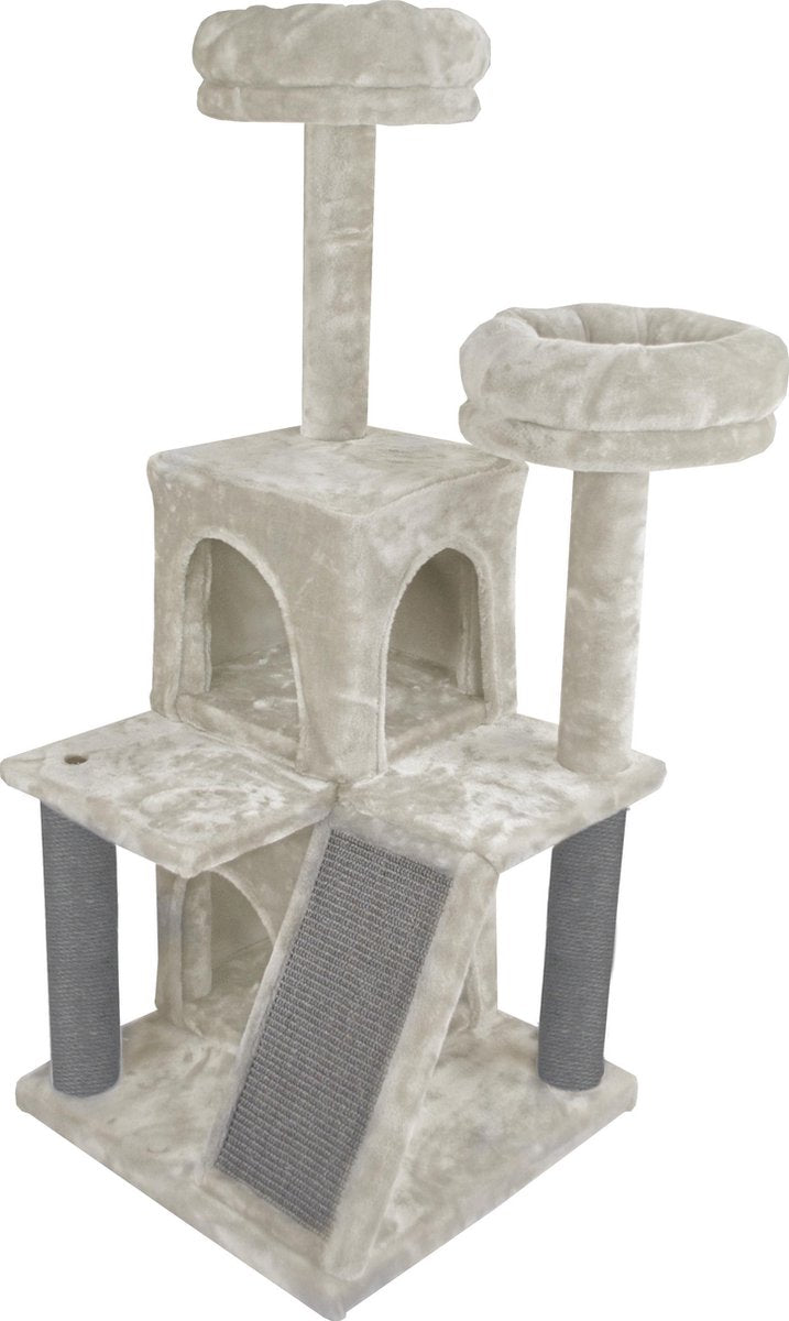 KATTEN MEUBEL KRABPAAL MATISS LICHTGRIJS-BEIGE 50X50X116CM