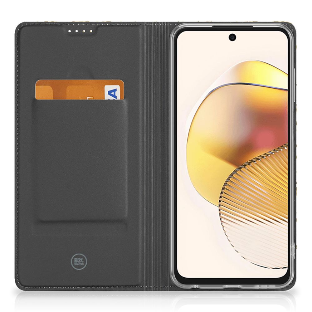 Motorola Moto G73 Smart Cover Gouden Bloemen